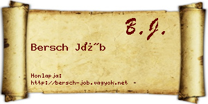 Bersch Jób névjegykártya